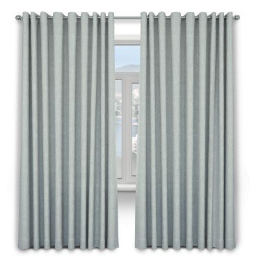 Шторы на люверсах ткань рогожка димаут, серый