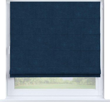 Римская штора «Кортин», канвас синий, на створку
