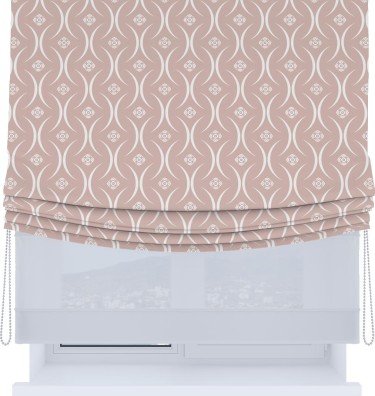 Римская штора «Кортин», день-ночь с мягкими складками, «Воздушный узор бежевый»