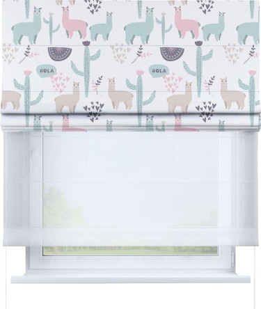 Римская штора «Кортин» день-ночь «Милый лама»