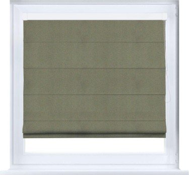 Римская штора «Кортин» кассетная, ткань блэкаут однотонный, серо-коричневый