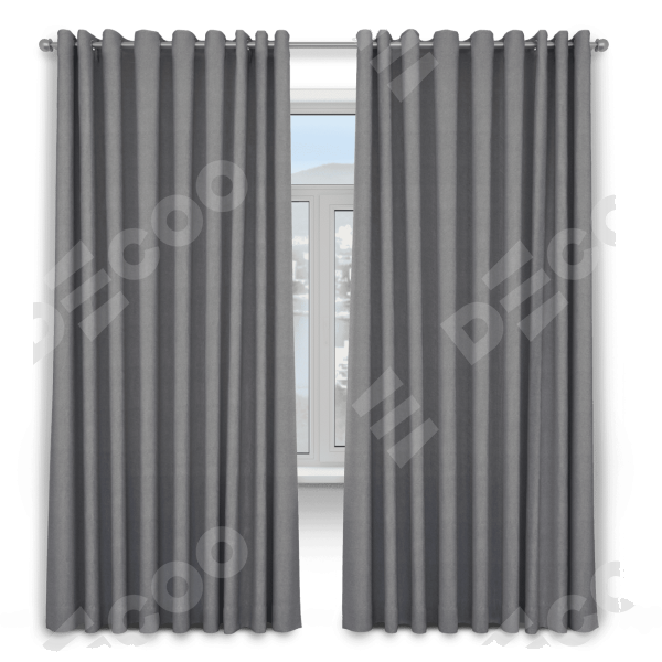 Шторы на люверсах ткань лён димаут, серый