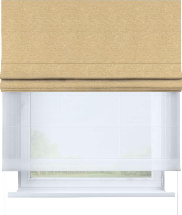 Римская штора «Кортин» день-ночь, ткань софт однотонный бежевый