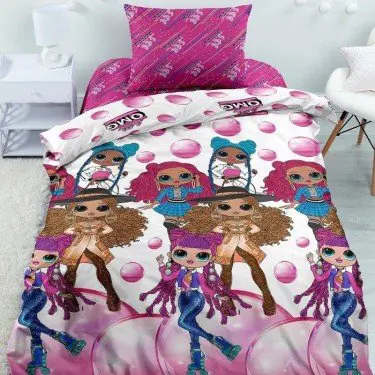 Постельное бельё 1.5сп LOL OMG «Диско» 143х215, 150х214, 70х70-1шт, поплин 105г/м хл100%