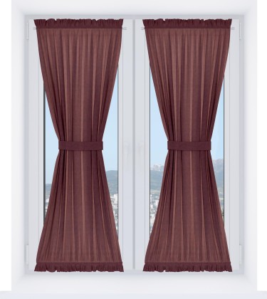 Штора песочные часы «Кортин» лён кашемир бордовый