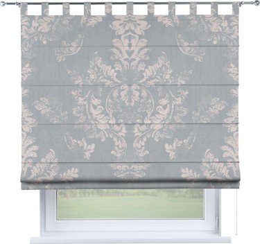 Римская штора на петлях «Винтажный узор серый»