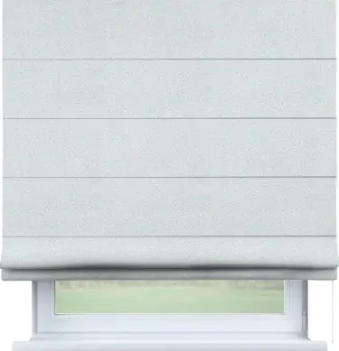 Римская штора «Кортин» для проема, ткань блэкаут однотонный, дымчато-белый