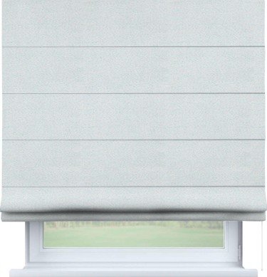 Римская штора «Кортин» для проема, ткань блэкаут однотонный, дымчато-белый