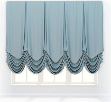 Австрийская штора «Кортин», ткань вельвет ментоловый