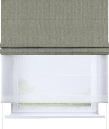 Римская штора «Кортин» день-ночь, ткань твид кофейный