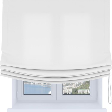 Римская штора Soft с мягкими складками, вайтаут однотонная белая