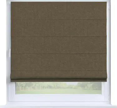 Римская штора «Кортин», канвас молочный шоколад, на створку