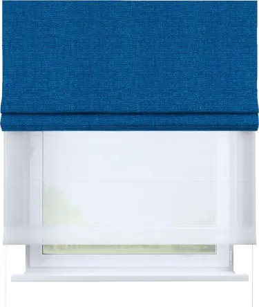 Римская штора день-ночь, лён синий