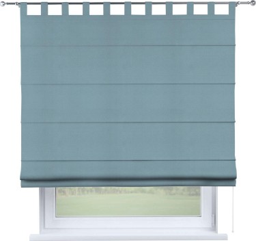 Римская штора на петлях «Кортин», ткань блэкаут однотонный, серо-голубой