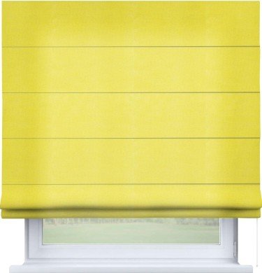 Римская штора «Кортин» для проема, ткань вельвет светло-желтый