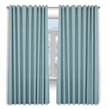 Шторы на люверсах ткань твид блэкаут, небесно-голубой