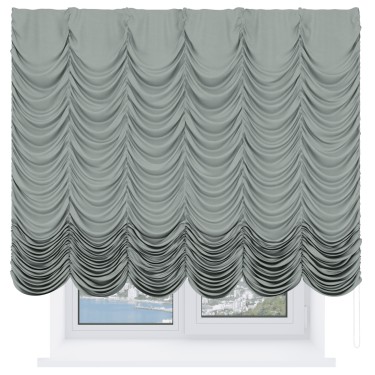 Французская штора «Кортин», вельвет светло-серый