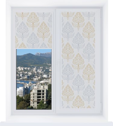 Рулонная штора Уни 2 с принтом Цветочный медальон