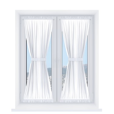 Штора песочные часы «Кортин», ткань вельвет дымчато-белый