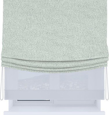 Римская штора «Кортин», день-ночь с мягкими складками, лён блэкаут белый