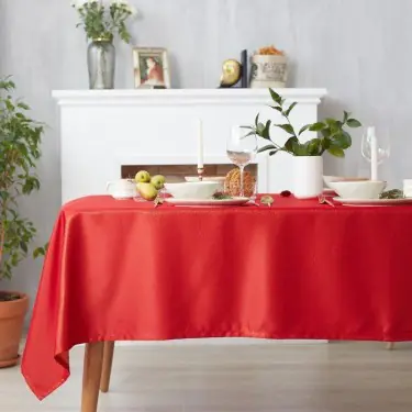 Скатерть Этель "Пудра" цв.красный, 150*180 см, 115 ±10 гр,100% п/э
