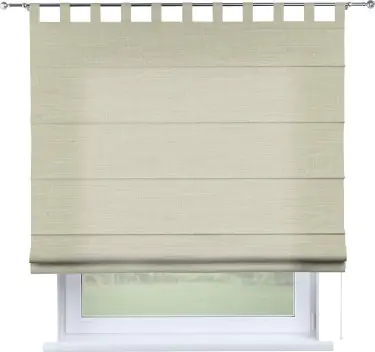 Римская штора на петлях «Кортин», ткань лён топлёное молоко