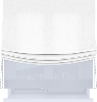 Римская штора «Кортин», день-ночь с мягкими складками, лён белоснежный