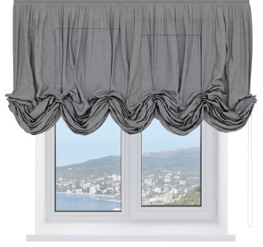 Австрийская штора «Cortin», лён меланж натуральный