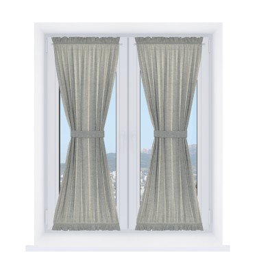 Штора песочные часы «Кортин» лён кашемир серый