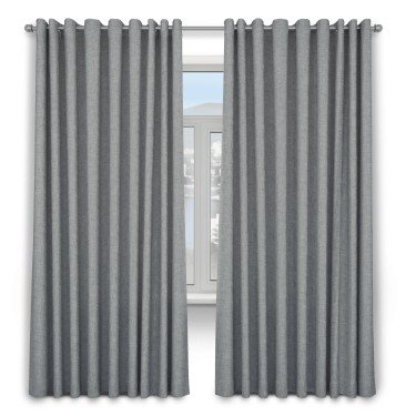 Комплект штор 2 шт, рогожка димаут, цвет тёмно-серый, от 45 см