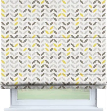 Римская штора «Кортин» для проема «Маленькие листочки»