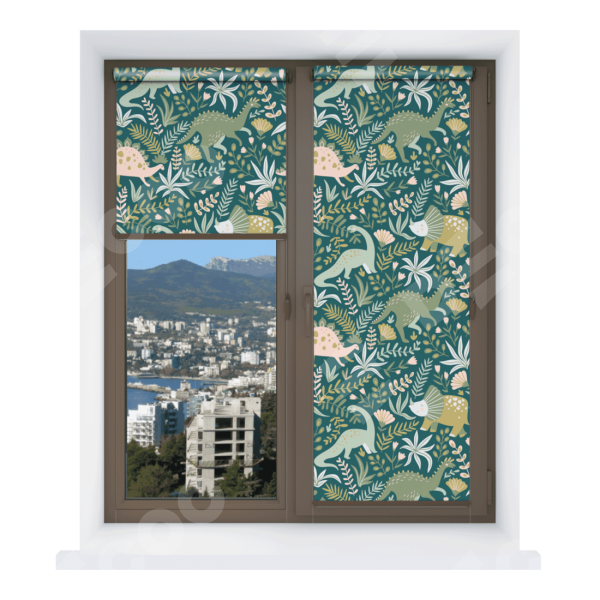 Рулонная штора Мини с принтом Удивительный дино