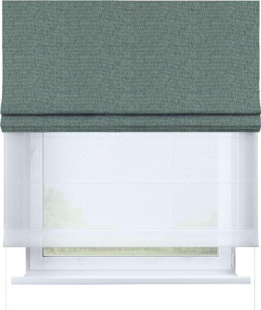 Римская штора «Кортин» день-ночь, стиф димаут серо-голубой