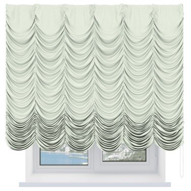 Французская штора «Кортин», вельвет молочный