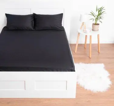 Простыня на резинке Этель 180*200*25 см, цв.темно-серый, 100% хлопок, мако-сатин, 125 г/м²