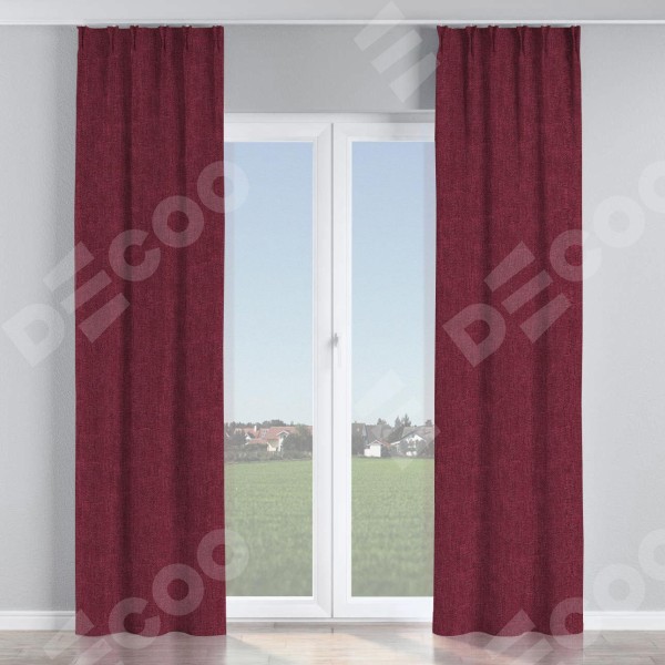 Комплект штор на тесьме «Кустик», лён кашемир цвет бордовый