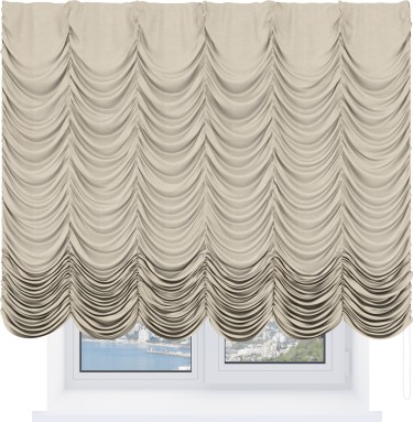 Французская штора «Кортин», софт однотонный бежевый лайт