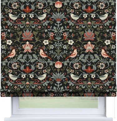 Римская штора «Кортин» для проема «Зачарованные птицы»