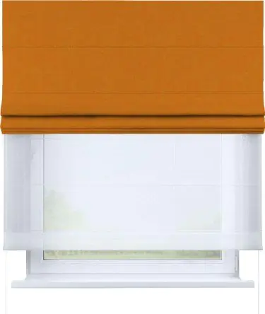 Римская штора «Кортин», канвас оранжевый, день-ночь