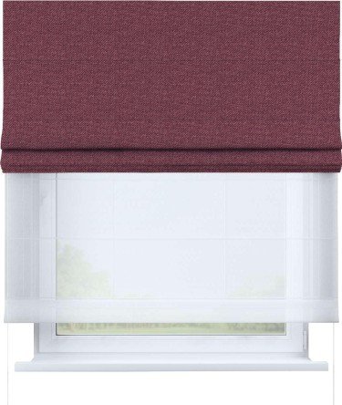 Римская штора «Кортин» день-ночь, ткань лён димаут, марсала