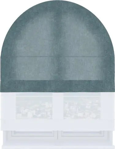 Римская штора «Кортин», канвас серо-голубой, день-ночь для арочного проёма