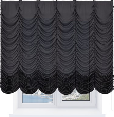 Французская штора «Cortin», лён тёмно-коричневый