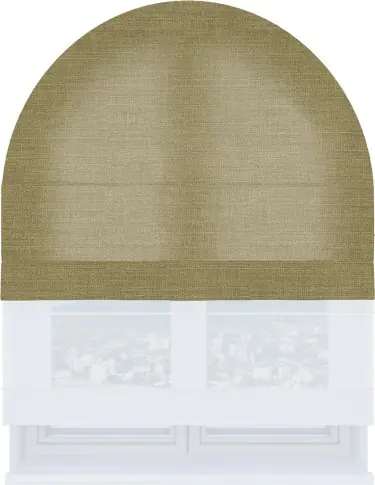 Римская штора «Кортин» день-ночь для арочного проёма, из ткани лён коричневый