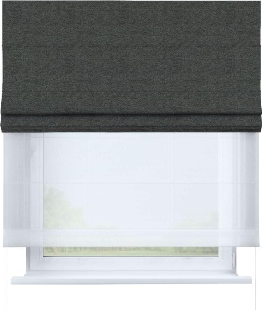Римская штора «Кортин» день-ночь, стиф димаут графит