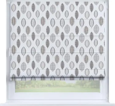 Римская штора «Кортин» на створку «Кофейные листья»