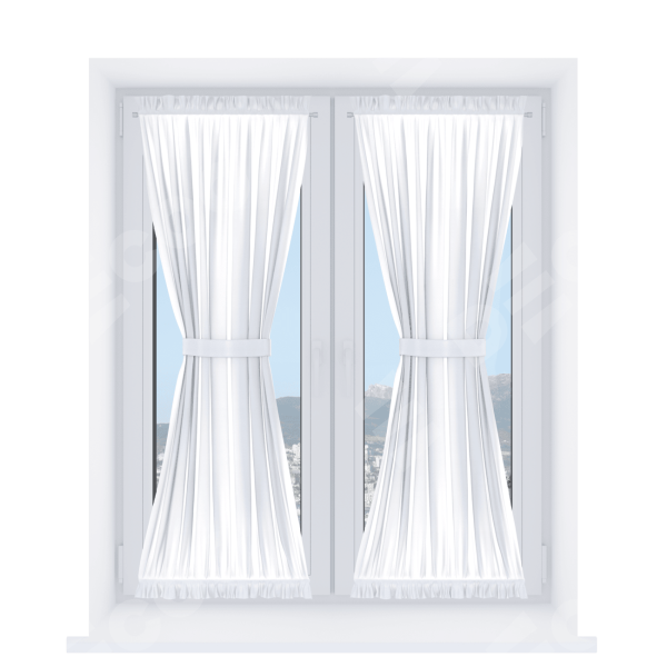 Штора песочные часы «Кортин», ткань вельвет белый