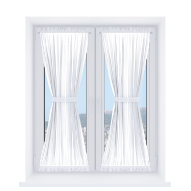 Штора песочные часы «Кортин», ткань вельвет белый