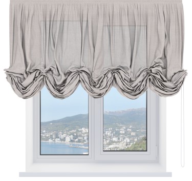 Австрийская штора «Cortin», лён кашемир натуральный беж