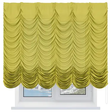 Французская штора «Кортин», лён салатовый