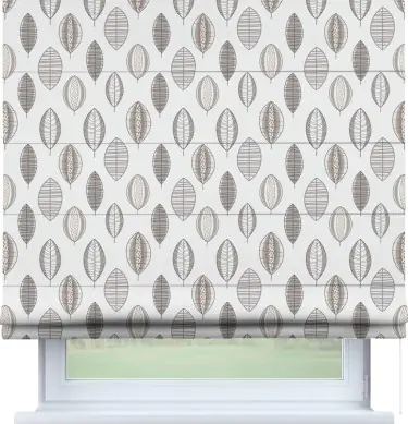 Римская штора «Кортин» для проема «Кофейные листья»